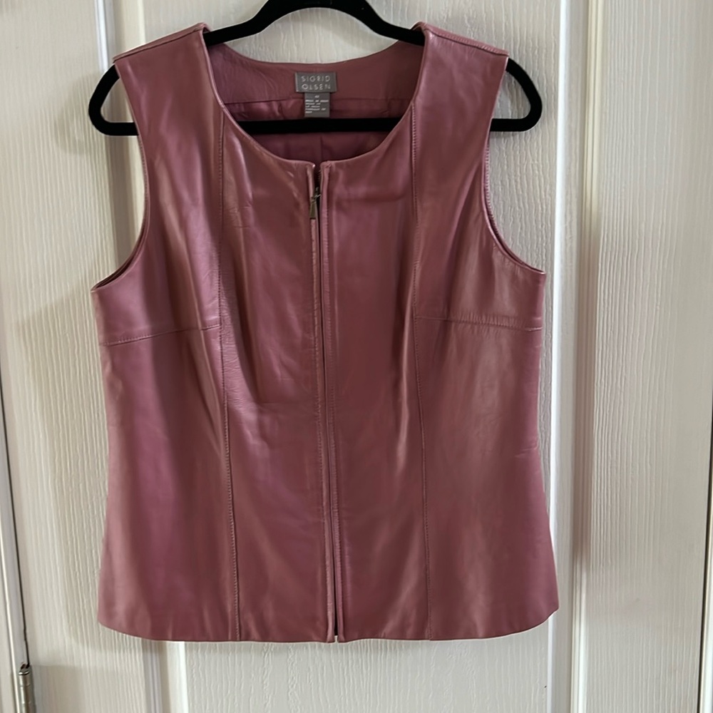 Zip-up Sigrid Olson leather vest